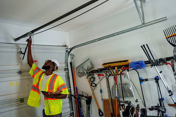 Professional Garage Door Panel Replacement technician working in Briggs, OK